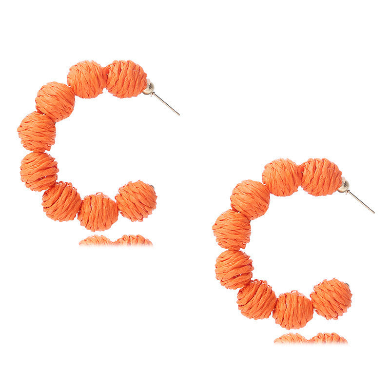 Wholesale Cute Raffia Fashion Vintage Bohemian Earrings